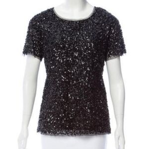 Gryphon New York black sequin top small